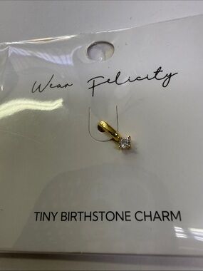 Gold Tiny Birthstone Charm Pendant